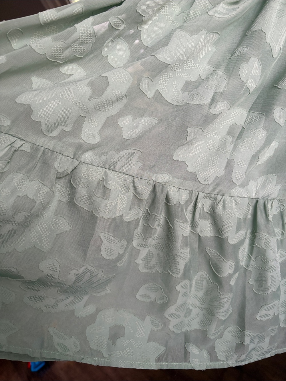 Polagram Sage Green Smocked Puff-Sleeve Midi Dress - Picture 8 of 8
